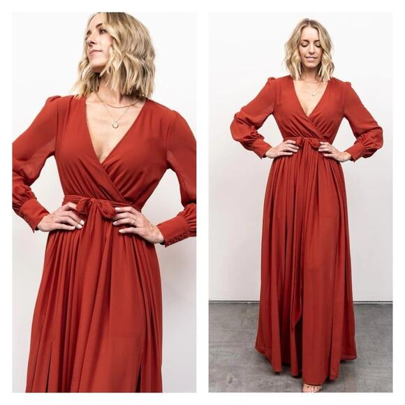 Baltic Born Mustard Yellow Celine Maxi Dress Sz.2X NWT - Picture 3 of 16